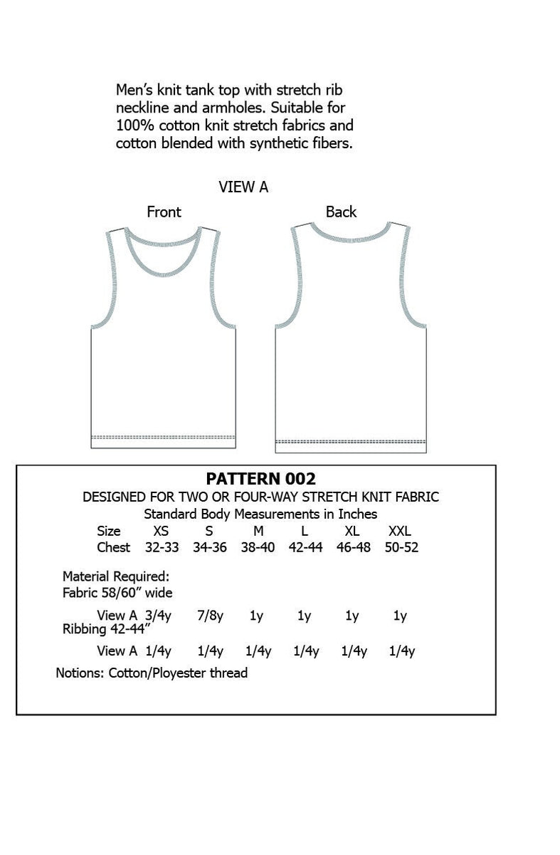 free men's tank top sewing pattern
