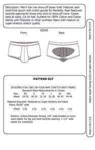 Men’s Backless Low-Rise Sack Pouch Boxer Brief 027 PDF Sewing Pattern
