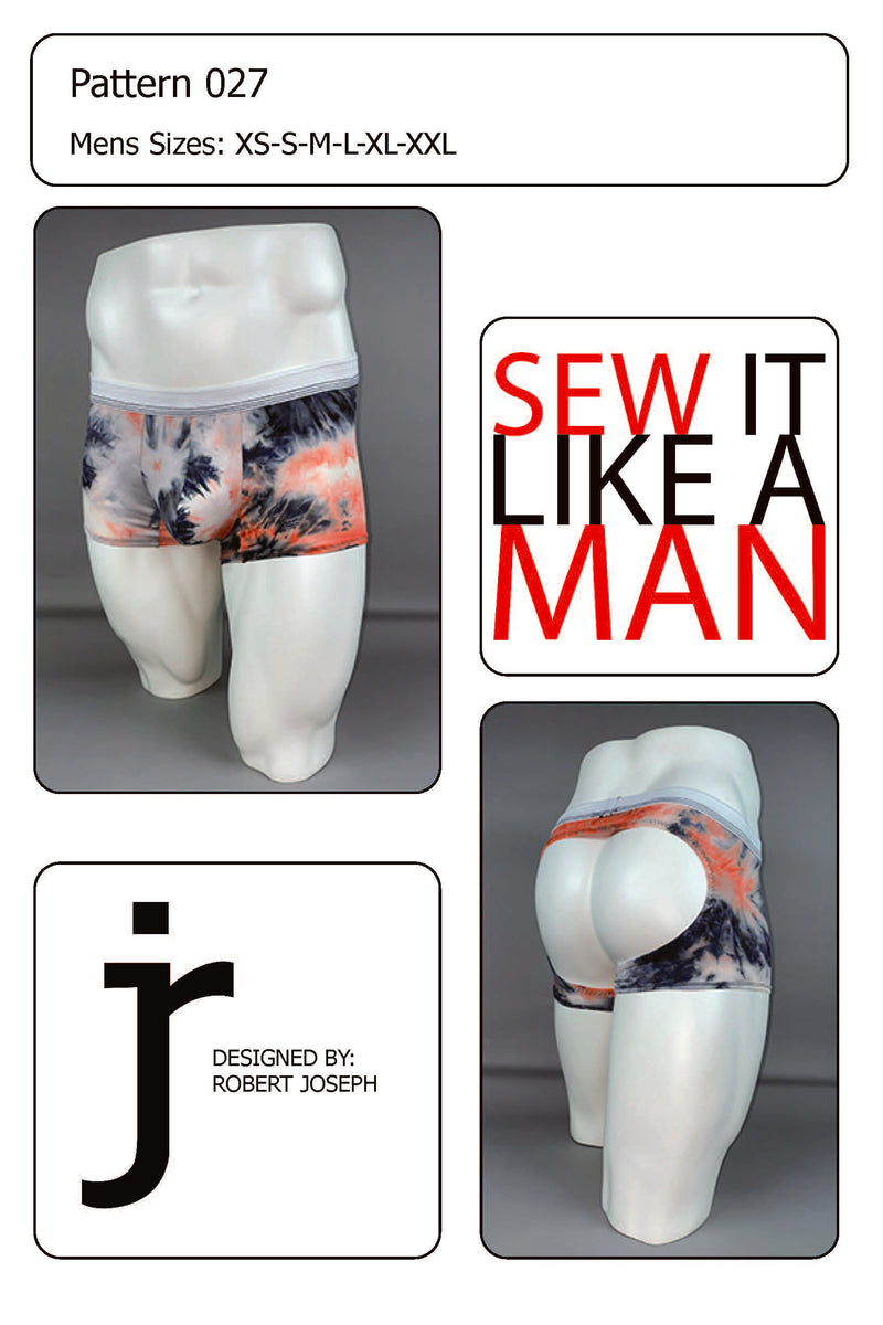 Men’s Backless Low-Rise Sack Pouch Boxer Brief 027 PDF Sewing Pattern ...