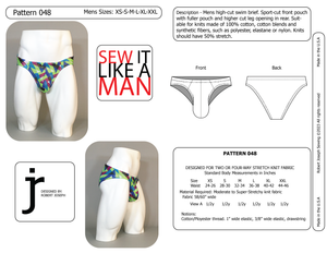 Men's Stealth Sport Brief Swimsuit Underwear PDF Sewing Pattern 048