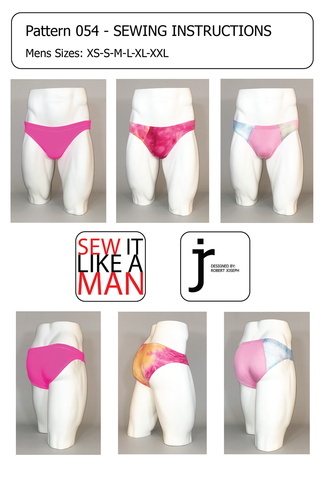 Men's Slim Line Swim Brief Underwear Sewing Pattern PDF 054