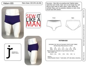 Men's Wrestling Brief Underwear Swimsuit PDF Sewing Pattern 055 – Sew ...