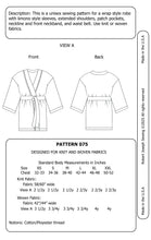 Load image into Gallery viewer, Unisex Kimono Style Wrap Robe PDF Sewing Pattern 075