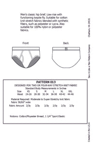 Men's Classic Hip Brief Sewing Pattern PDF