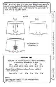 Men’s Sack Pouch Boxer Brief Underwear 017 PDF Sewing Pattern