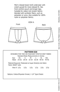 Men's Relaxed Boxer Brief Sewing Pattern PDF