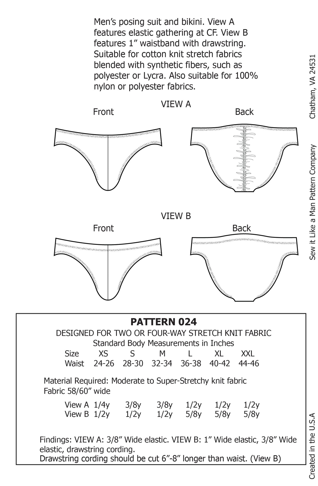 Mens Posing Suit / Bikini Sewing Pattern MAIL – Sew It Like A Man