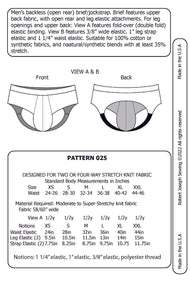 Men’s Backless Brief/Jockstrap 025 MAIL Sewing Pattern