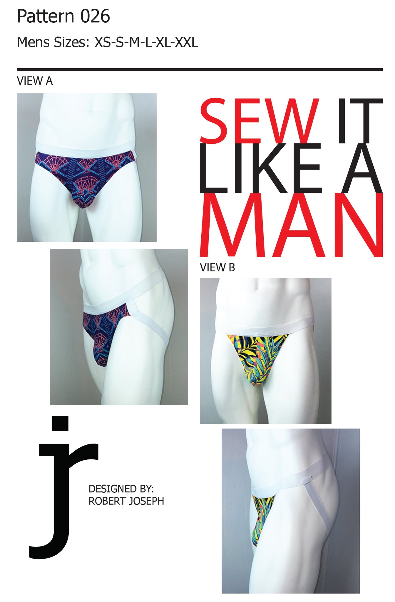 Mens Contoured Jockstrap Underwear Sewing Pattern MAIL – Sew It