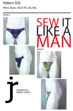 Mens Contoured Jockstrap Underwear Sewing Pattern PDF