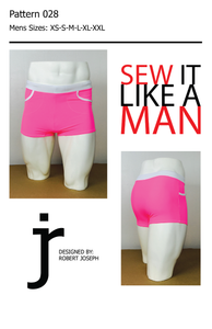 Men's Box Cut Swim Trunk w/ Pockets, Waistband Sewing Pattern PDF