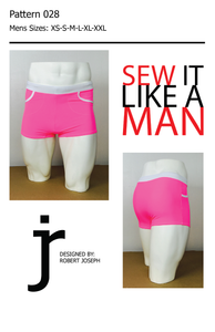 Men's Box Cut Swim Trunk w/ Pockets, Waistband Sewing Pattern MAIL