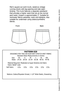 Men's Retro Style Swim Trunk with Waistband and Leg Binding PDF