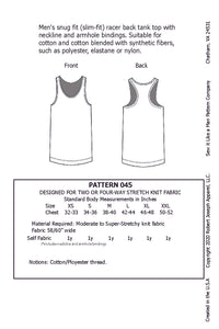 Men's Racer Back Tank Top Pattern PDF