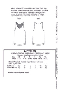 Men's Reversible Tank Top Pattern MAIL