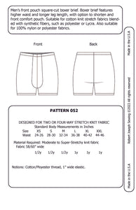 Men’s Front Pouch Square-Cut Boxer Brief 052 MAIL Sewing Pattern