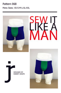 Mens Bermuda Boxer Brief Trunk Underwear Sewing Pattern PDF