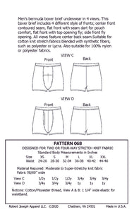 Mens Bermuda Boxer Brief Trunk Underwear Sewing Pattern PDF