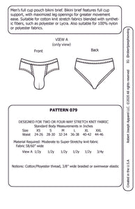 Men's Sack Pouch Bikini Brief Underwear Sewing Pattern PDF
