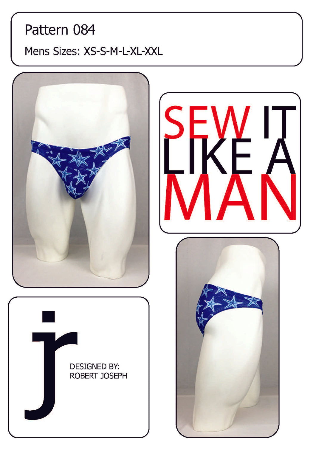 Mens Bikini Beach Crusier Swimsuit Sewing Pattern PDF Download 084