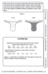Mens Strapless Sling/Sack Jockstrap G-String Sewing Pattern PDF Download 085