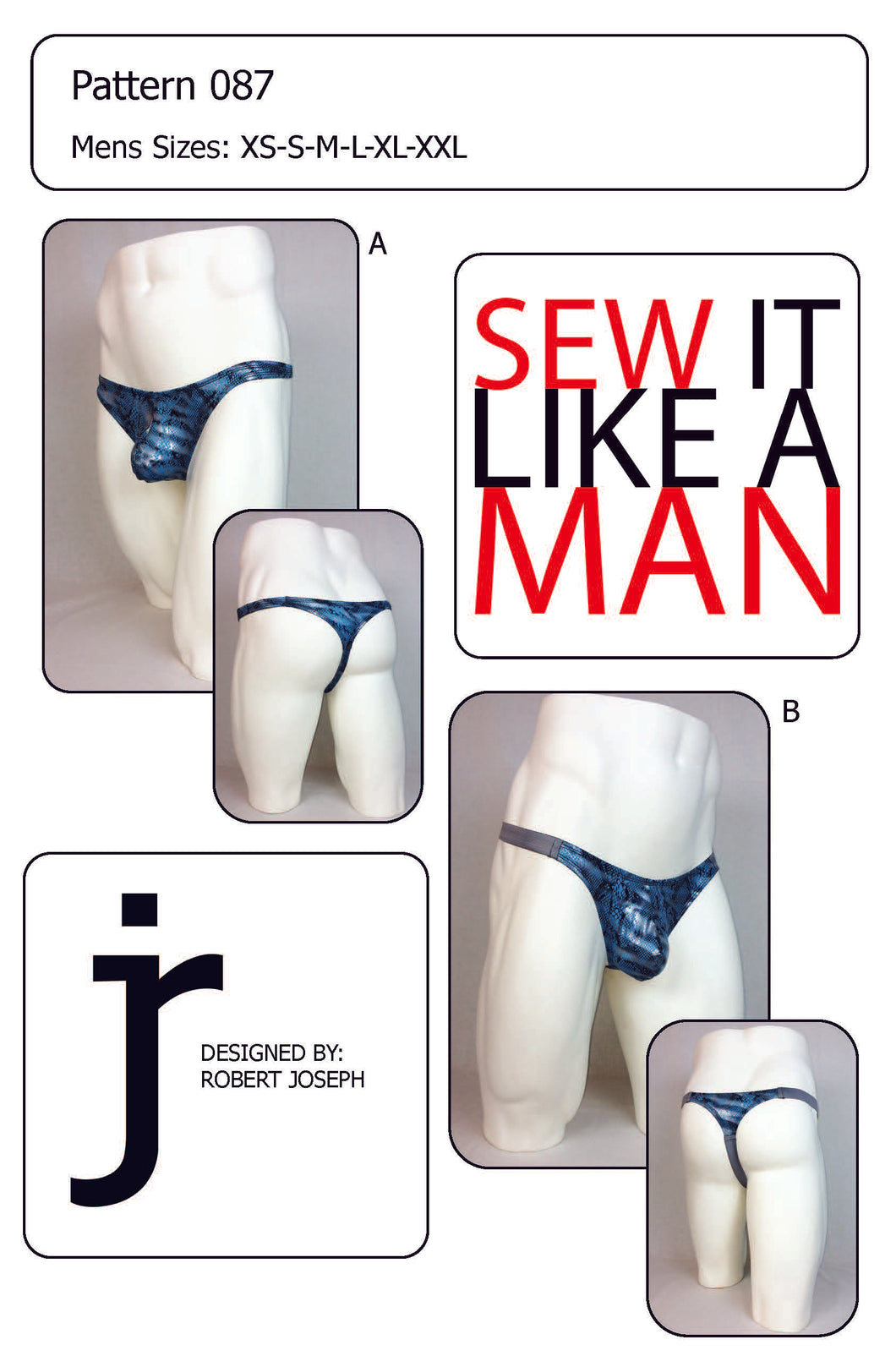 Men's T-Back Thong PDF Sewing Pattern in 2 Views