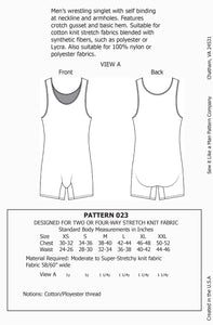 Mens Wrestling Singlet Sewing Pattern MAIL