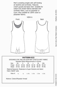 Mens Wrestling Singlet Sewing Pattern PDF