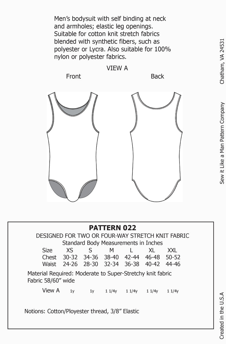 Mens Bodysuit Sewing Pattern PDF – Sew It Like A Man