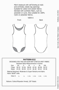 Mens Bodysuit Sewing Pattern MAIL