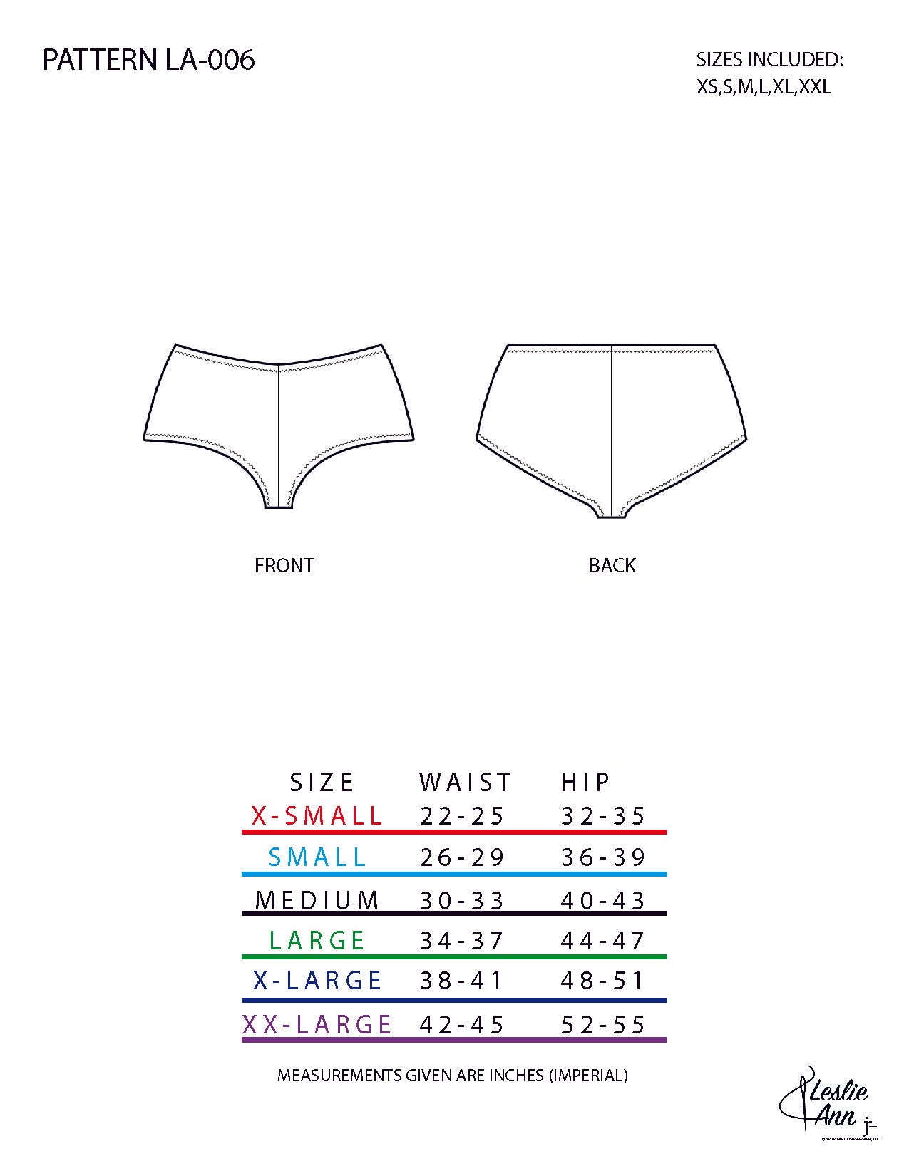 Womens Boy Cut Brief Underwear Sewing Pattern PDF