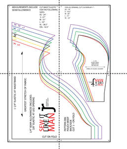 Mens Front Pouch Brief Underwear Sewing Pattern PDF