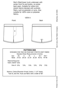 Men's Knit Boxer with Button Fly Sewing Pattern PDF