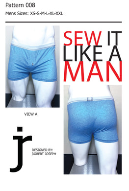 Men's Knit Boxer with Button Fly Sewing Pattern PDF