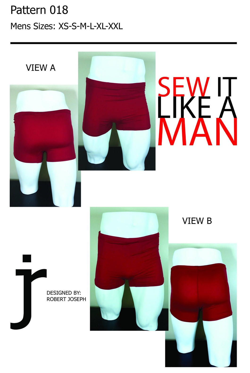 Mens Vintage Swim Trunk Sewing Pattern PDF