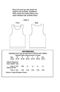 Mens Tank Top Sewing Pattern PDF Digital Download